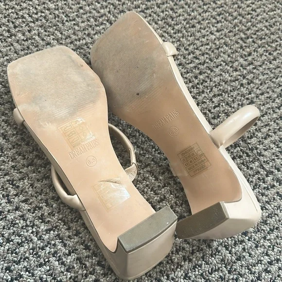 Sandal Heels for Women Low Square Open Toe Chunky Heels Slip On Dream Pairs - Picture 5 of 5